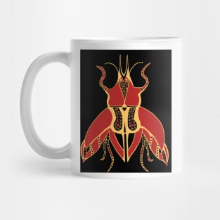 Red and Gold Scarab Mug